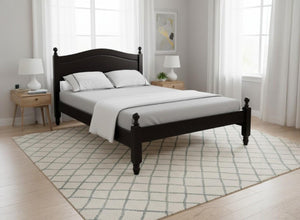 Denver Wooden Bed Low End in Black Ash Finish