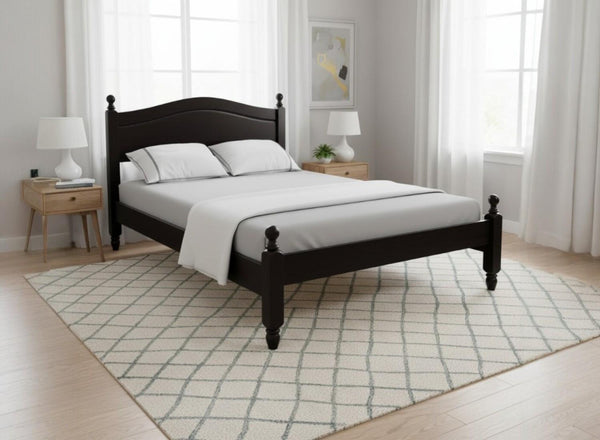 Denver Wooden Bed Low End in Black Ash Finish