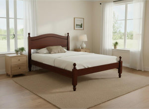 Denver Wooden Bed Low End in Mahogany Finish