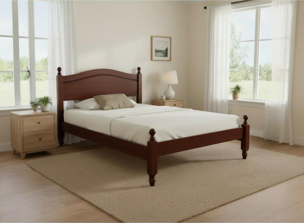 Denver Wooden Bed Low End in Mahogany Finish
