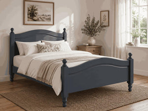 Denver Blue Wooden Bed Frame in High End - Hague Blue
