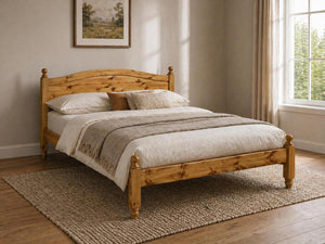Denver Stained Oak Wooden Bed in Low End