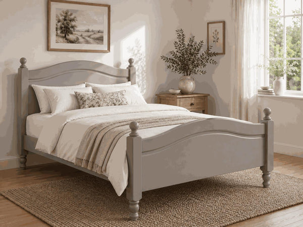 Denver Grey Wooden Bed Frame in High End - Dove Tale Grey