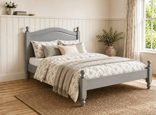 Denver Grey Wooden Bed Frame in Low End - Dove Tale Grey