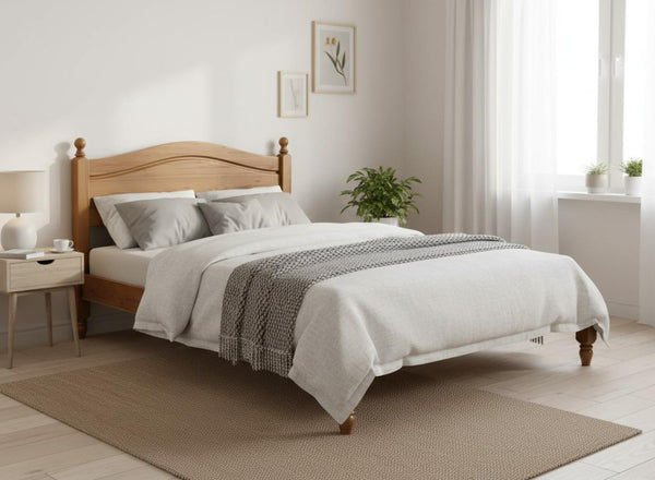 Denver Wooden Bed Low End in Oak Finish