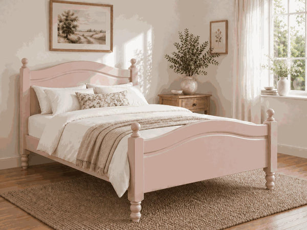Denver Pink Wooden Bed Frame in High End - Nancys Blushes Pink