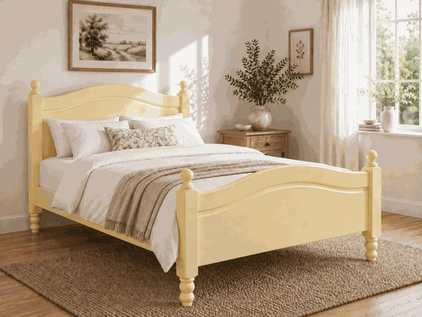 Denver Yellow Wooden Bed Frame in High End - Dayroom Yellow