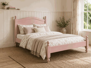 Denver Pink Wooden Bed Frame in Low End - Nancys Blushes Pink