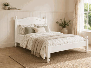 Denver White Wooden Bed Frame in Low End - All White