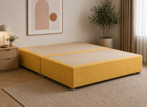 Yellow Divan Bed in Moda Yellow Ochre Fabric
