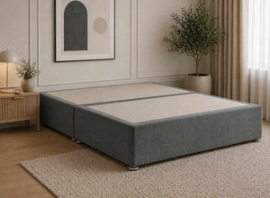 Divan Base in Granite Grey Velvet
