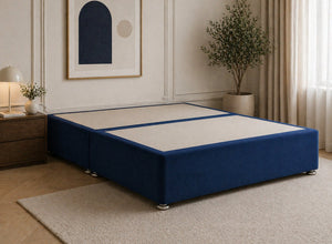 Divan Base in Royal Blue Velvet