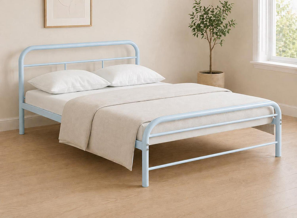 Double Metal Crofton bed in Pastel Blue