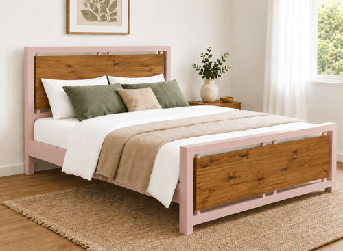 Double Stalham Blushes Pink with Oak Panels