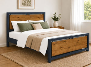 Double Stalham Hague Blue with Oak Panels