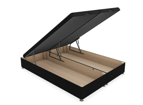 End Lift Ottoman Shown in Linoso Faux Linen Black Fabric