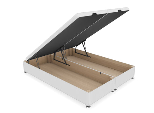 End Lift Ottoman Shown in Linoso Faux Linen Polar White Fabric