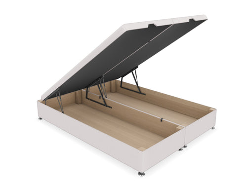 End Lift Ottoman Shown in Moda Flat Weave Putty Cream Fabric