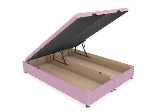 End Lift Ottoman Shown in Moda Flat Weave Rose Pink Fabric