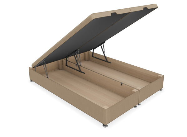End Lift Ottoman in Sand Finish. Emperor Size Ottoman Bed