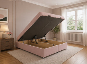 End Lift Ottoman Base in Blush Velvet