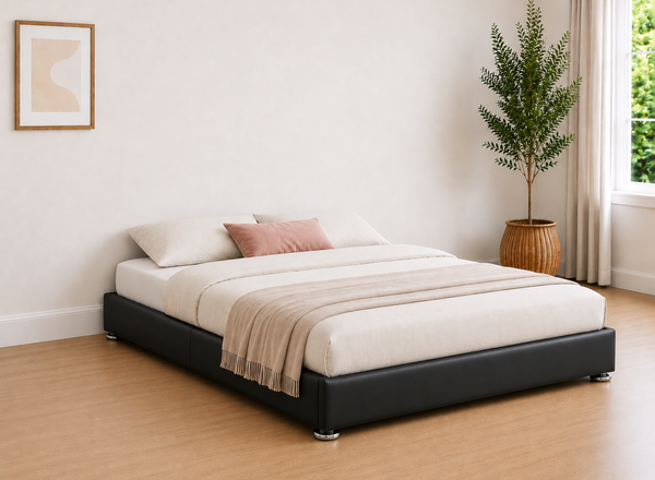 End Lift Ottoman in Black Leather