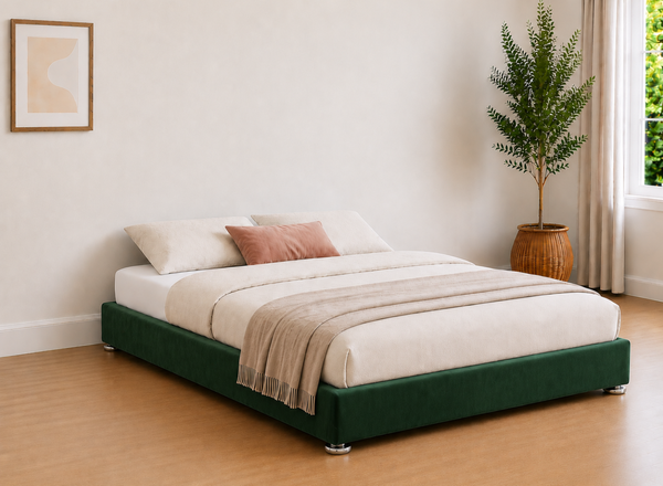 End Lift Ottoman in Bottle Green Velvet