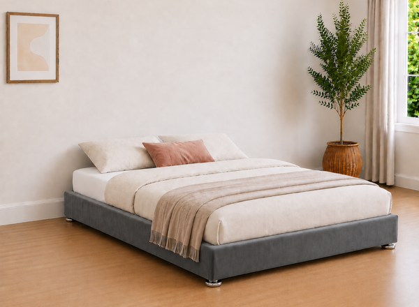 End Lift Ottoman in Granite Grey Velvet