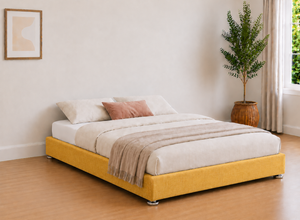 End Lift Ottoman in Ochre Yellow Flat Weave