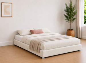 End Lift Ottoman in Daisy White Boucle