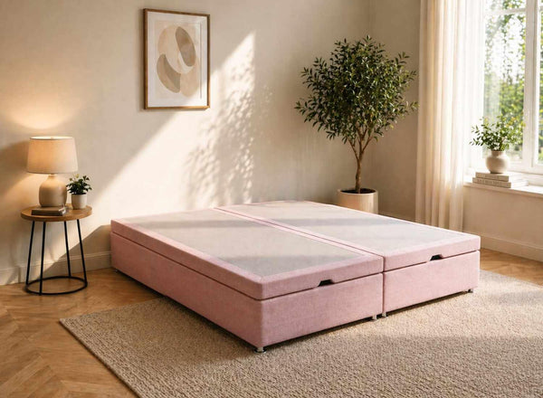 End Lift Ottoman in Blush Velvet (Closed)