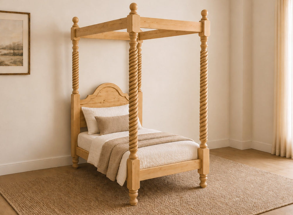 Farringdon Four Poster Bed in Oak Finish