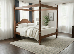 Farringdon 4 Poster with Twisted upright finished in Walnut