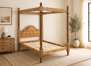 Farringdon Four Poster Bed in Oak Finish