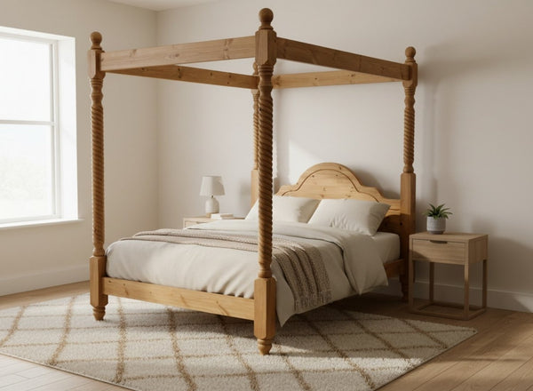 Farringdon 4 Poster with Twisted upright finished in Oak