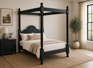 Farringdon Four Poster Bed in Black Ash Finish