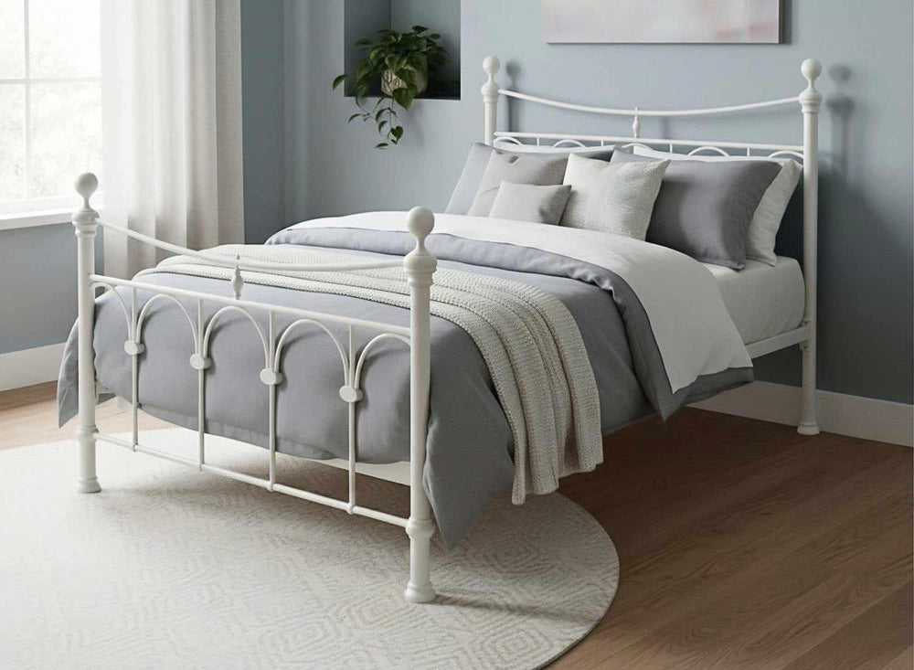 Gamford Pastel Yellow Metal Bed Frame