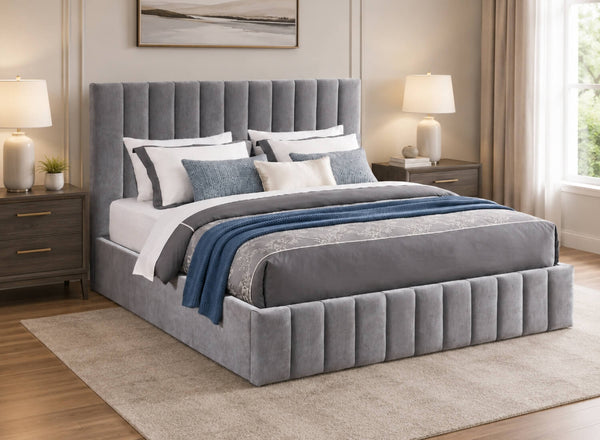 Ellingham Grey Ottoman Bed with a Premium Chenille Finish