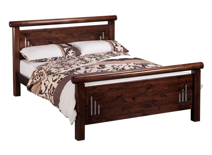 Harpley Wooden Bed (High) in Mahogany