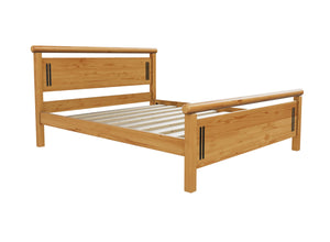 Harpley High End Wooden Bed with Antique Stained Finish