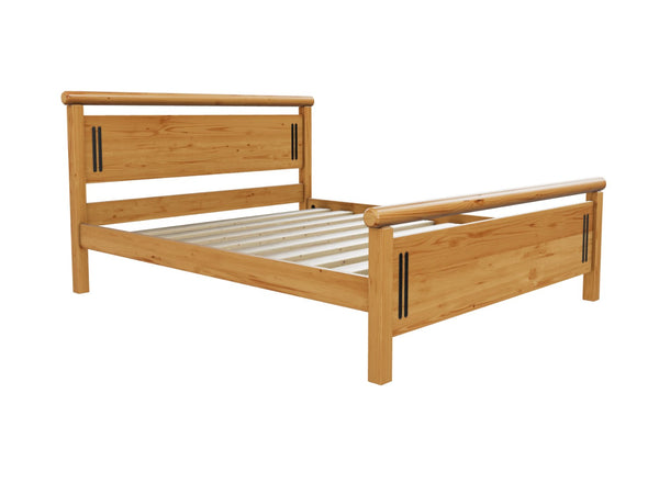 Harpley High End Wooden Bed with Antique Stained Finish