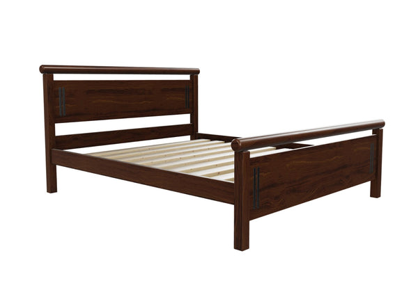 Harpley High End Wooden Bed with Chocolate Brown Painted Finish