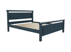 Harpley High End Wooden Bed with Hague Blue Painted Finish