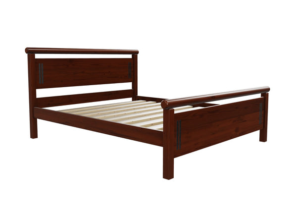 Harpley High End Wooden Bed with Mahogany Stained Finish