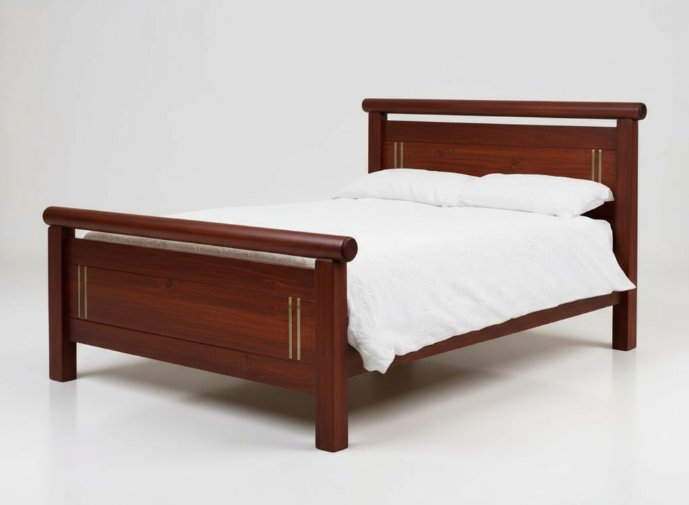 Harpley Wooden Bed Frame | In Stock | King | Mahogany