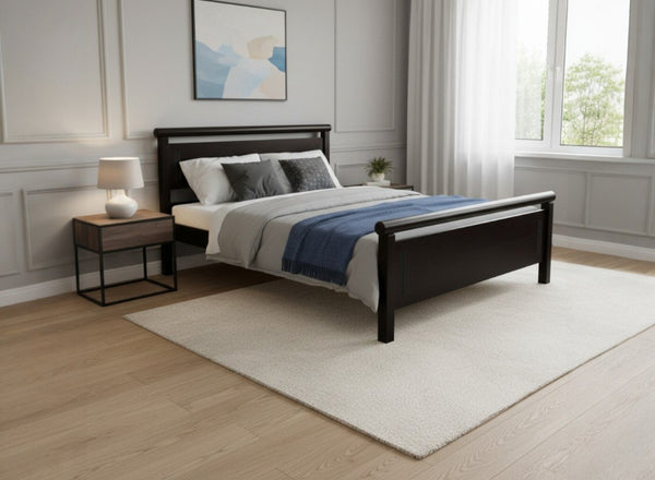 Harpley Bed in Black Ash Finish