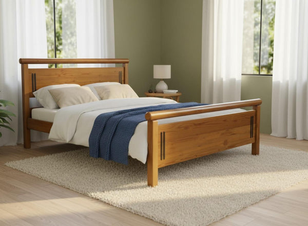 Harpley Bed in Oak Finish