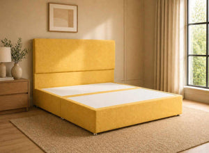 Heather Ochre Yellow Flat Weave Divan Bed