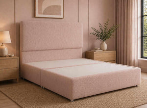 Heather Chantilly Pink Bouclé Divan Bed