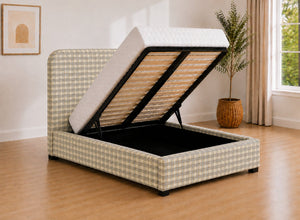 Heather Bracken Green Chequered Ottoman Bed